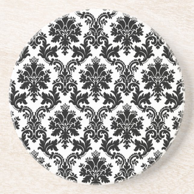 Black Damask Snöre Broquade Brocade Underlägg (Framsidan)