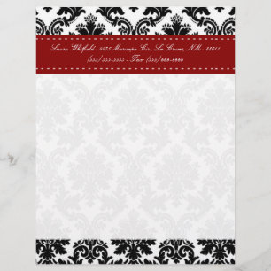 Black Damask Snöre Broquade Letterhead Stationery Brevhuvud