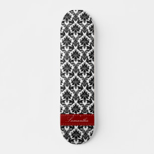 Black Damask Snöre Broquade Old school Skateboard