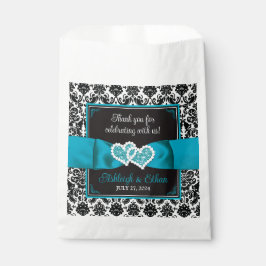 Black Damask, Tturquise Kärlek Hearts Bröllop