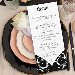 Black Damask Wedding Menu Meny