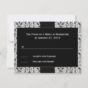 Black Damask Wedding OSA kort