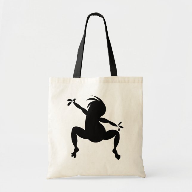Black Dancing Kokopelli Tygkasse (Framsidan)