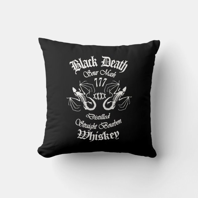 Black Death 777 - Bourbon Whiskey - Pillow Kudde (Framsida)