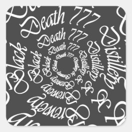 Black Death 777 - Circles Fyrkantigt Klistermärke