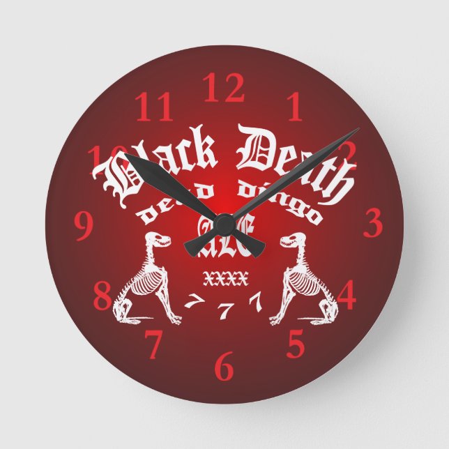 Black Death 777 - Dead Dingo Ale Rund Klocka (Framsida)