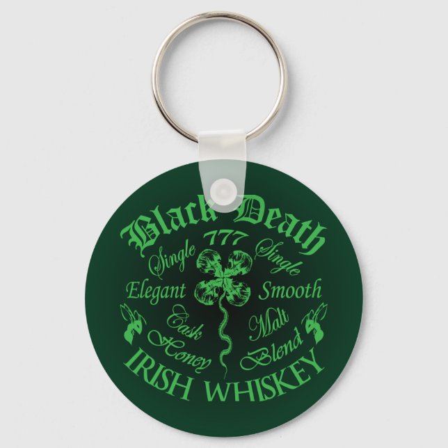 Black Death 777 - honey Irish Whiskey Nyckelring (Framsida)