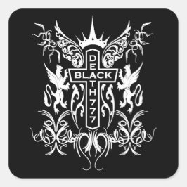 Black Death 777 - Kor Fyrkantigt Klistermärke