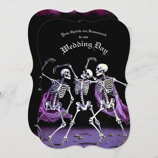 Black Death Dancing Skeletons Halloween Bröllop (Fram/baksida)