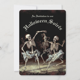 Black Death Dancing Skeletons Halloween Inbjudningar