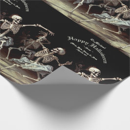 Black Death Dancing Skeletons Halloween Presentpapper