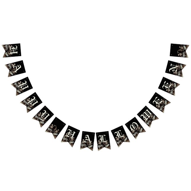 Black Death Dancing Skeletons Halloween Vimplar (Alla)