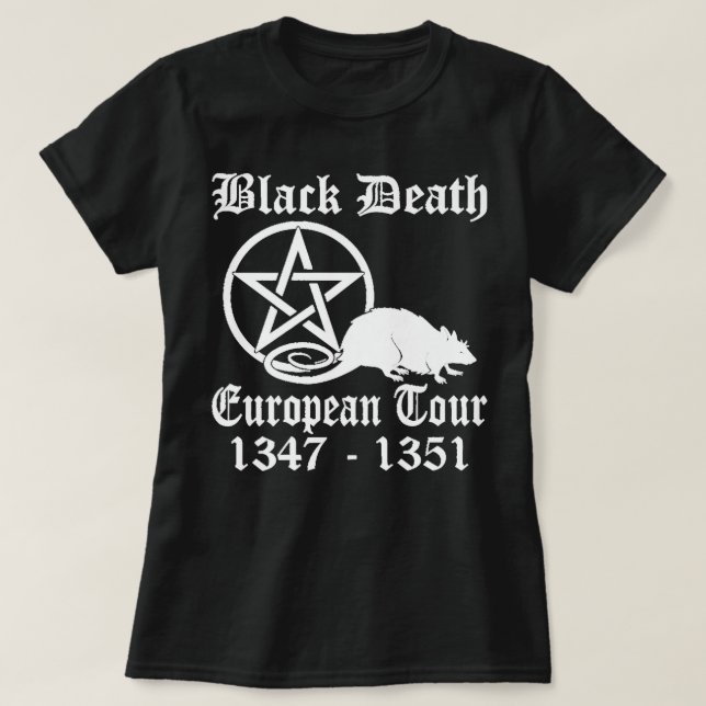 Black Death European Tour Funny Band Tour History T Shirt (Design framsida)