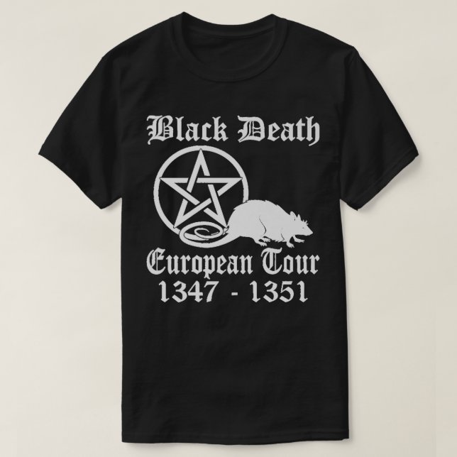 Black Death European Tour Funny Band Tour History T Shirt (Design framsida)
