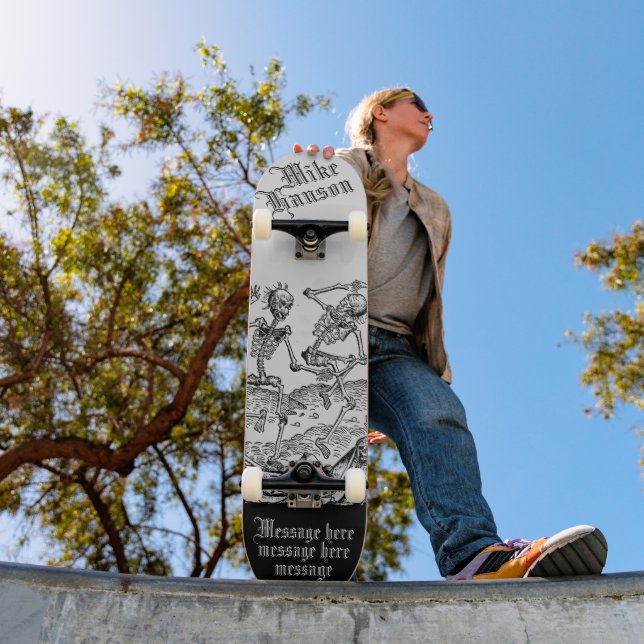 Black Death Personlig Medieval Skeletons Mini Skateboard Bräda 18,5 Cm (Utomhus 1)