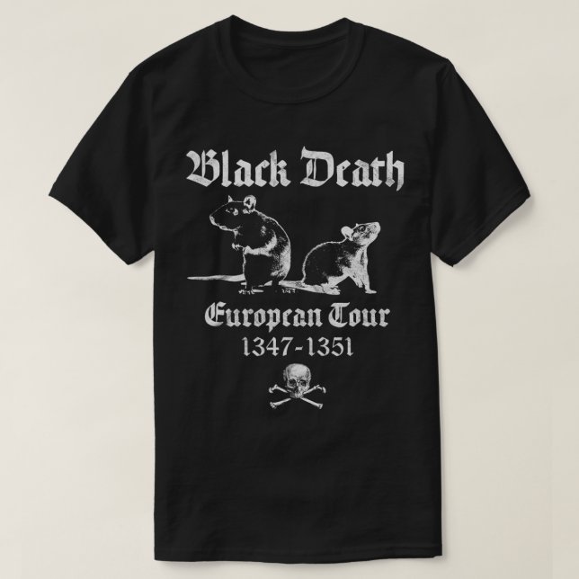 Black Death Plague Occult Gothic Horror Satan Devi T Shirt (Design framsida)