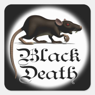 Black death Råtta Stickers Fyrkantigt Klistermärke