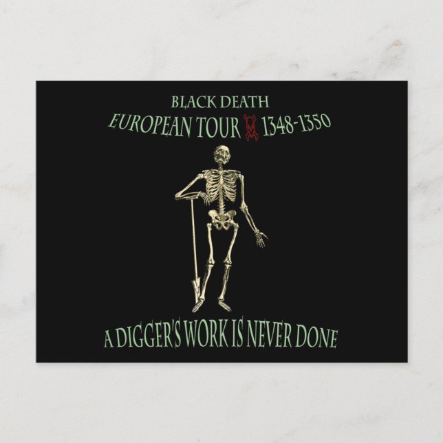 Black Death World Tour Original Design Vykort (Framsida)