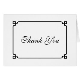 Black Deco Chic Bröllop Tack Hälsningskort