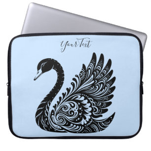 Black Decorative Svan Laptop sleeve