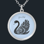 Black Decorative Svan Necklace Silverpläterat Halsband<br><div class="desc">Snygg svart dekorativ Svan Necklace</div>