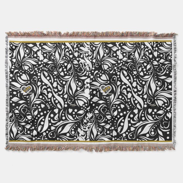 Black Decorative Throw Blanket Life-offert Filt (Framsidan)