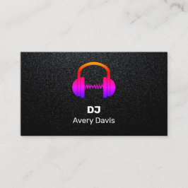 Black Deejay DJ Music Beat Professional Visitkort