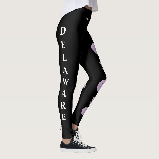 Black Delaware State Flower Peach Blommar Leggings (Höger)