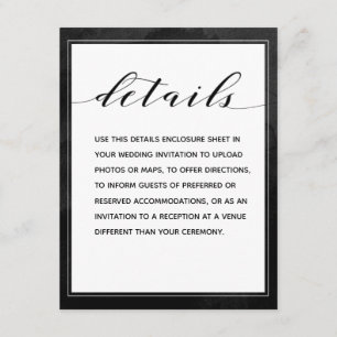 Black Details-hölje för swash Calligraphy Lakan Tilläggskort