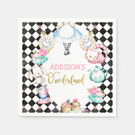 Black diamant Alice i onederland 1:a födelsedag Na Pappersservett