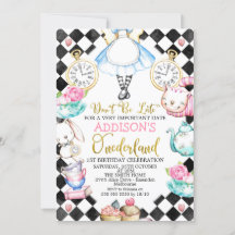 Black Diamond Alice i Onderland Birthday Invati