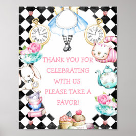 Black Diamond Alice i Wonderland Birthday-skylten Poster