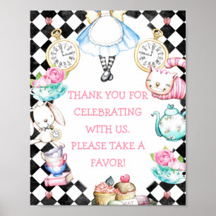 Black Diamond Alice i Wonderland Birthday-skylten Poster