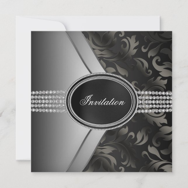 Black Diamond Black Tie Fest Inbjudningar (Framsida)