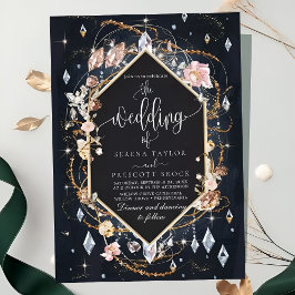 Black Diamond Decorated Luxury Bröllop Inbjudningar