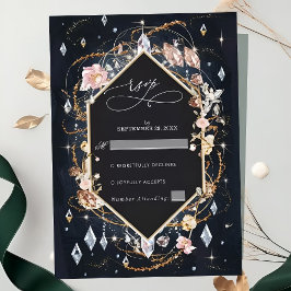 Black Diamond Decorated Luxury Bröllop OSA Kort