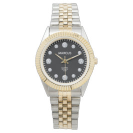 Black Diamond Dial Steel & Guld Bracelet Armbandsur