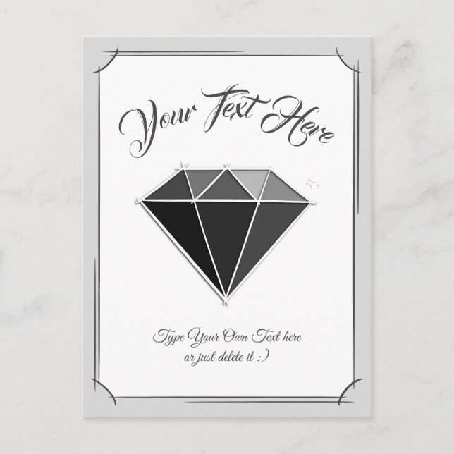 Black Diamond Gemstone Jewelry. Vykort (Framsida)