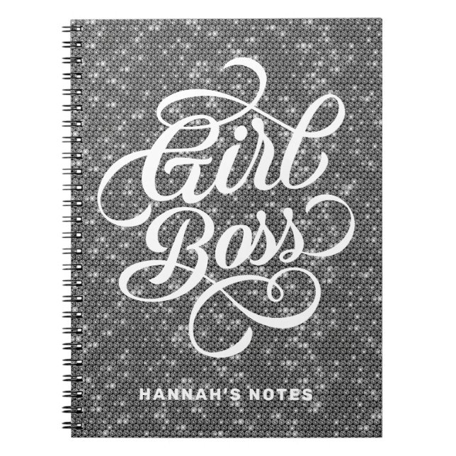 Black Diamond Glam Girl Chef Typography Anteckningsbok (Framsidan)