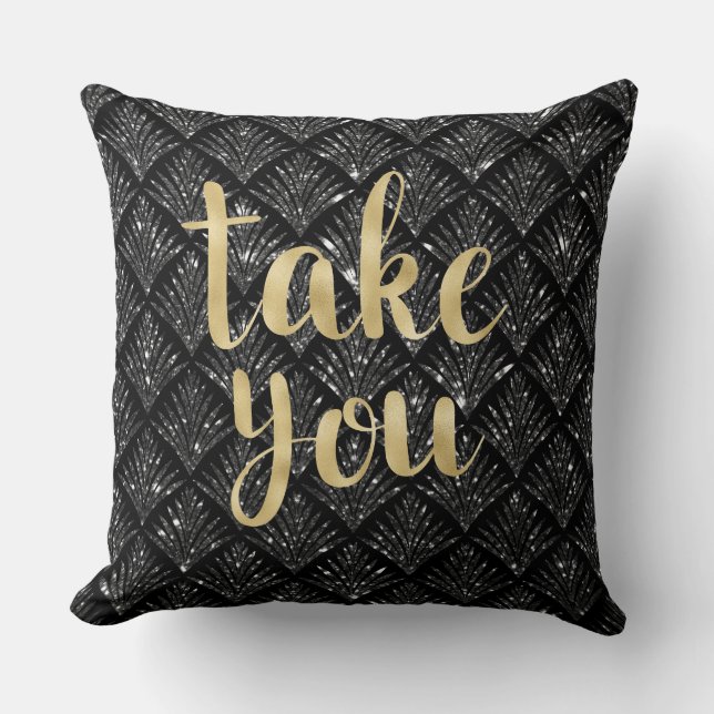 Black Diamond Guld Brev Pillow tar dig. Kudde (Framsida)