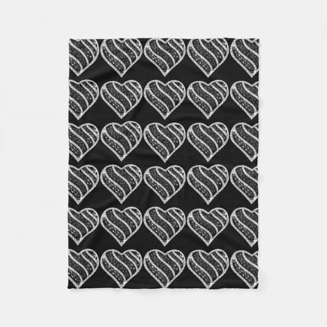 Black Diamond Heart Fleece Blanket (Framsidan)