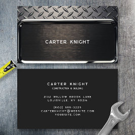 Black Diamond Plate Steel Visitkort