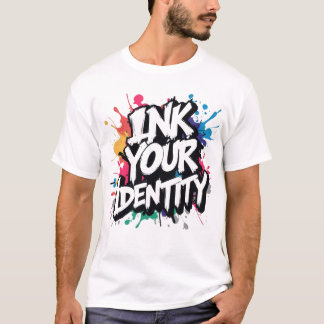 BLÄCK DIN IDENTITY Graffiti Neon Typography T Shirt