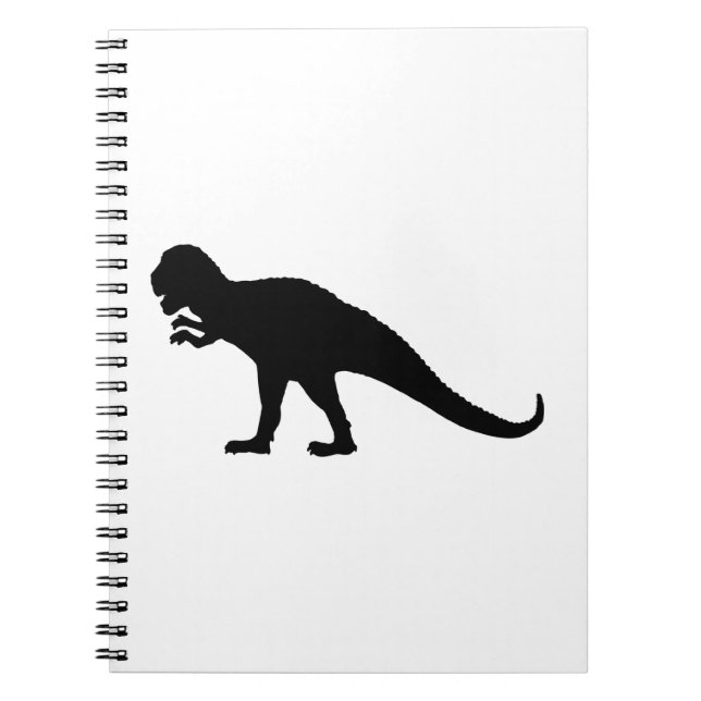Black Dinosaur Anteckningsbok Med Spiral (Framsidan)