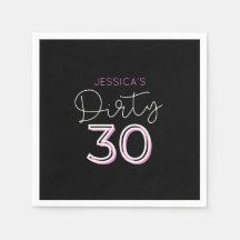 Black Dirty 30 eget namn Birthday Napkins