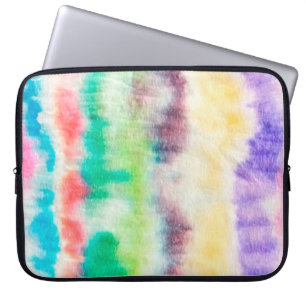 Black Dirty Art Paint. Shibori Mönster. Rosa-pense Laptop Fodral
