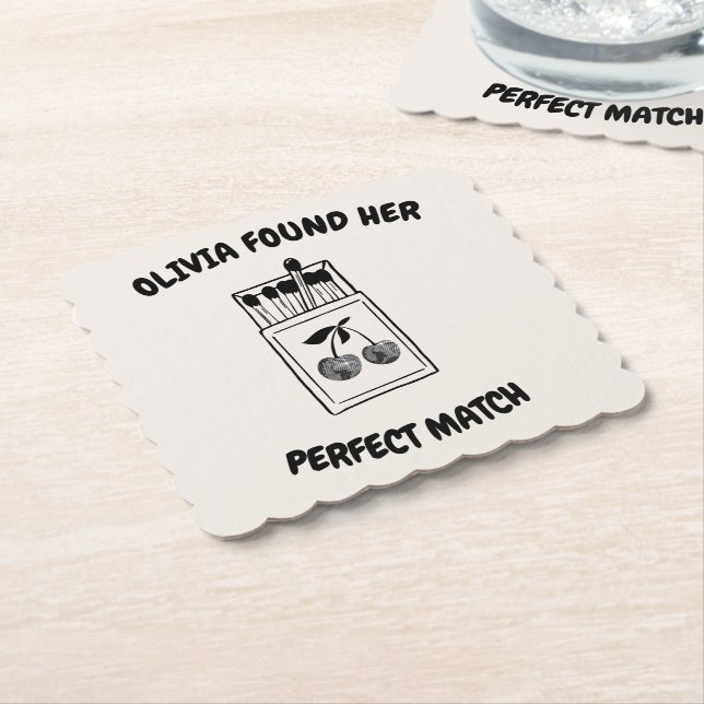 Black Disco Cherry Perfekt Match Bachelorette Underlägg Papper (Vinklad)