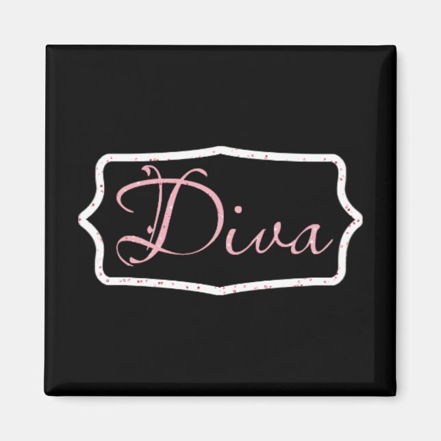 Black Diva Ord Art Magnet (Framsidan)
