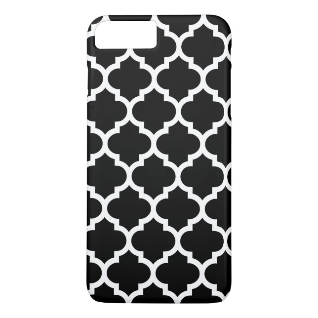 Black DIY BG White Moroccan Quatrefoil #5 Case-Mate iPhone Skal (Baksida)