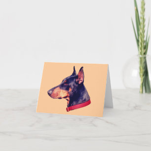 Black Doberman Ansikte Anpassade Note Card Kort
